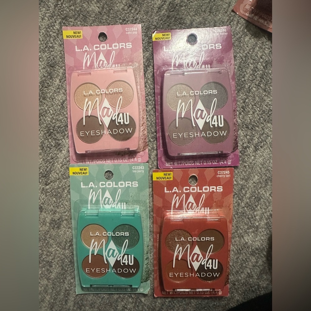 LA Colors Mad For You Eye Shadow Quad Complete Collection